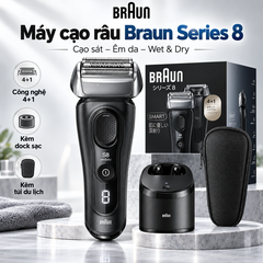 Máy cạo râu Braun Chính hãng - Series 8 8560cc – kèm trạm vệ sinh SmartCare 5 trong 1 - Màu Đen | JapanSport