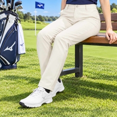 Quần Nữ Mizuno Chính Hãng - Saxony Stretch Long Pants - Màu Be | JapanSport E2MF1703-01
