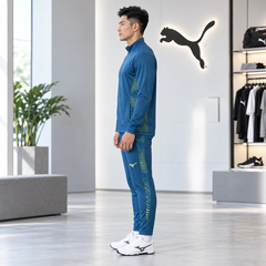 Bộ Thể Thao Nam Mizuno Chính Hãng – Áo Full Zip và Quần Workout Xanh Ngọc | JapanSport P2MCB035-32 + P2MDB035-32