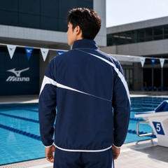 Áo Khoác Mizuno Chính Hãng - Swimwear Unisex Training Cross Shirt - Màu Xanh | JapanSport N2JC9001-14