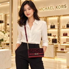 Túi Ví Đeo Chéo Michael Kors Chính hãng - CARSON Large - Màu Đỏ | JapanSport 35F5G2ZC7H606