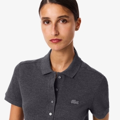 Áo Polo Lacoste nữ Chính hãng - L.12.D Slim Fit Stretch Petit Piqué - Màu Xám Đen | JapanSport PF5462-51-050