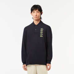 Áo polo Lacoste Chính hãng - Men's Long Sleeve Original L.12.12 Multi Badge Polo - Màu Xanh Đen | JapanSport  PH3462-51-HDE
