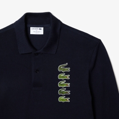 Áo polo Lacoste Chính hãng - Men's Long Sleeve Original L.12.12 Multi Badge Polo - Màu Xanh Đen | JapanSport  PH3462-51-HDE