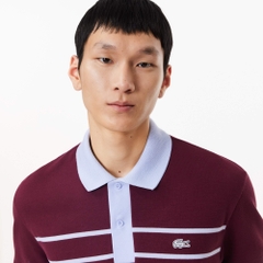 Áo Polo Lacoste Chính hãng - French Made Original L.12.12 Striped Polo Shirt- Màu Đỏ/Xanh | JapanSport PH8135-51-IT6