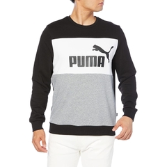 Áo Dài Tay Puma Chính hãng - ESS + BLOCK Crew -  Đen/Trắng | JapanSport 849561-01