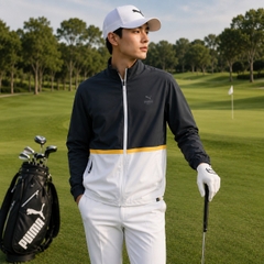 Áo Khoác Puma Chính Hãng - PUMA golf jacket in FOGv colorway - Màu Đen/Trắng  | JapanSport 633293-01