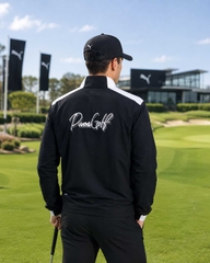 Áo Khoác gió Nam Puma Chính Hãng - Golf Stretch Tafuta Backside Logo Jacket - Màu đen | JapanSport 630363-01
