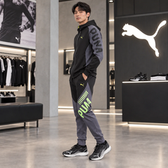 Bộ thể thao Puma Nam Chính Hãng - TAD Knit Jacket + Strength Training Knit Pants - Đen/xám| JapanSport 527046-01 526114-69