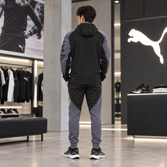 Bộ thể thao Puma Nam Chính Hãng - TAD Knit Jacket + Strength Training Knit Pants - Đen/xám| JapanSport 527046-01 526114-69