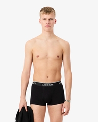 Quần Boxer Lacoste Chính hãng - 3-Pack Cotton Trunks - Màu Trắng/ Xám/ Đen | JapanSport 5H4967-51