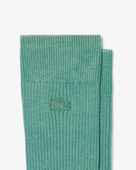 Set Tất Lacoste Chính Hãng - Unisex 3-Pack Ribbed Cotton Socks -Màu Navy/Xanh/Nâu | JapanSport RA9314-51-CRI