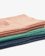 Set Tất Lacoste Chính Hãng - Unisex 3-Pack Ribbed Cotton Socks -Màu Navy/Xanh/Nâu | JapanSport RA9314-51-CRI