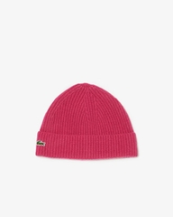 Mũ Lacoste Chính Hãng - Women's Ribbed Cashmere Beanie - Màu Hồng | JapanSport RB0805-51-SQI