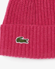 Mũ Lacoste Chính Hãng - Women's Ribbed Cashmere Beanie - Màu Hồng | JapanSport RB0805-51-SQI