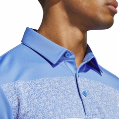 Áo Polo Adidas Nam Chính Hãng - Blue Chest Print Golf Performance - Màu Xanh | JapanSport KD9363