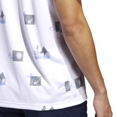Áo Polo Adidas Nam Chính Hãng - Allover-Print Golf Polo Shirt - Màu Trắng| JapanSport HR7998