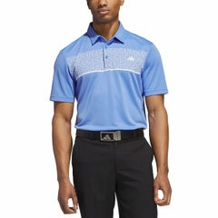Áo Polo Adidas Nam Chính Hãng - Blue Chest Print Golf Performance - Màu Xanh | JapanSport KD9363