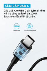 Sạc nhanh Anker chính hãng - 317 100W màu đen – Kèm cáp USB-C to USB-C 1,5m | JapanSport