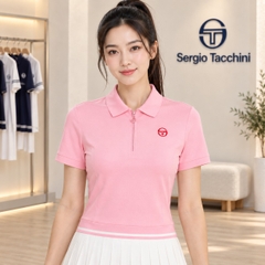Set váy Sergio Tacchini chính hãng | Jersey Mix Pleats Collared Dress- Light Pink | Japansport TWOP10741GP001-PKL