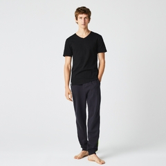Set 3 Áo Phông Lacoste Chính Hãng -Cotton Shirt Regular Fit V-Neck - Màu Đen | JapanSport TH3444-51-031
