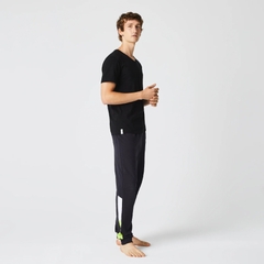 Set 3 Áo Phông Lacoste Chính Hãng -Cotton Shirt Regular Fit V-Neck - Màu Đen | JapanSport TH3444-51-031
