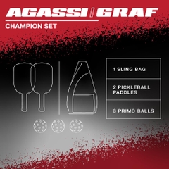 Set 2 Vợt Pickleball JOOLA chính hãng | Agassis/Graf Edge 12mm - Kém túi + 3 bóng | JapanSport