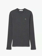 Áo Phông Lacoste nữ Chính hãng - Slim Fit Ribbed Cotton Long Sleeve - Màu Xám | JapanSport TF1692-51-050