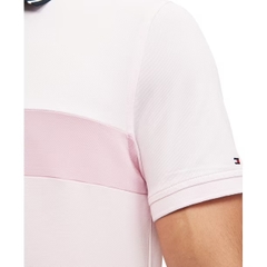 Áo Polo Tommy Hilfiger Chính hãng - Với họa tiết piqué in hình lá cờ - Màu hồng | JapanSport 78J5923-650