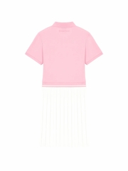 Set váy Sergio Tacchinui chính hãng | Jersey Mix Pleats Collared Dress- Light Pink | Japansport TWOP10741GP001-PKL