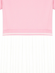 Set váy Sergio Tacchinui chính hãng | Jersey Mix Pleats Collared Dress- Light Pink | Japansport TWOP10741GP001-PKL