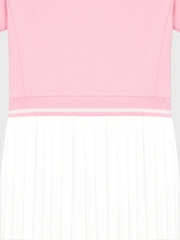 Set váy Sergio Tacchinui chính hãng | Jersey Mix Pleats Collared Dress- Light Pink | Japansport TWOP10741GP001-PKL