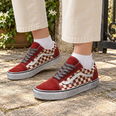 Giày Nam Nữ Vans Chính Hãng - Stressed Old School - Đỏ/Trắng - JapanSport - VN0007NTY52