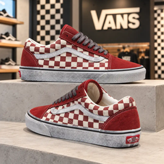 Giày Nam Nữ Vans Chính Hãng - Stressed Old School - Đỏ/Trắng - JapanSport - VN0007NTY52