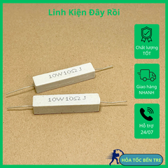 5 cái điện trở sứ 10W 10R 10ohm 100 kích thước 50x10x10mm