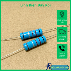 4 cái điện trở vòng màu 5W 0.22R 0.22ohm R22 kích thước 25x7mm