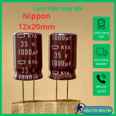 2 cái tụ điện hóa 1000uF 35V 1000uF35V KYA chính hãng NCC kích thước 12x20mm