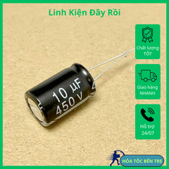 5 cái tụ điện hóa 10uF 450v 10uF450V ±20% kích thước 13x21mm