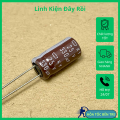 10 cái tụ điện hóa 330uF 25V 330uF25V KY hãng NCC kích thước 8x16mm