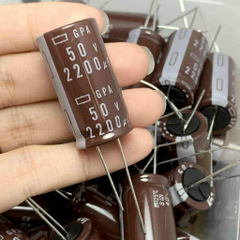 Tụ điện hóa 50V2200uF 2200uF50V 2200uF 50V GPA hãng NCC kích thước 18x35mm