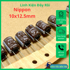 5 cái tụ hóa điện 4.7uF 400V 4.7uF400V kích thước 10x12.5mm KMQ hãng NCC