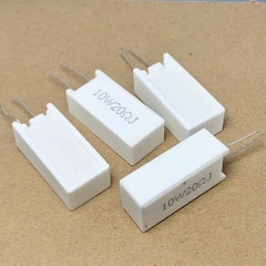 4 cái điện trở sứ 10W 20ohm 20R 10W20R chân dọc 12x17x35mm
