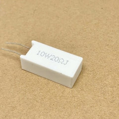 4 cái điện trở sứ 10W 20ohm 20R 10W20R chân dọc 12x17x35mm