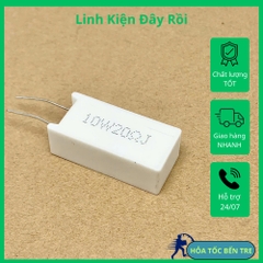 4 cái điện trở sứ 10W 20ohm 20R 10W20R chân dọc 12x17x35mm