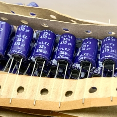4 cái tụ điện hóa 470uF 35V 35V470uF chính hãng Nippon LXZ xanh dương 10x20mm