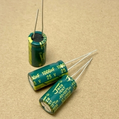 10 cái tụ điện hóa 1000uF 25V 1000uF25V 10x20mm xanh lá