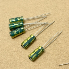10 sản phẩm tụ điện hóa 100uF 16V 100uF16V ±20% 5x11mm xanh lá
