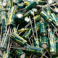 10 sản phẩm tụ điện hóa 100uF 16V 100uF16V ±20% 5x11mm xanh lá