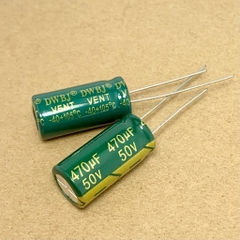 5 cái tụ hóa phân cực 470uF 50V 470uF50V 10x20MM xanh lá