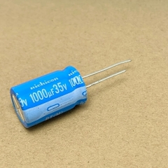 2 cái tụ điện hóa 1000uF 35V 35V1000uF NICHICON BT xanh lơ 16x25mm